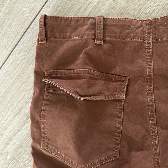 Nili Lotan Jenna Low Rise Raw Hem Stretch Twill Cotton Crop Pants Brown Size 2 - Picture 6 of 7